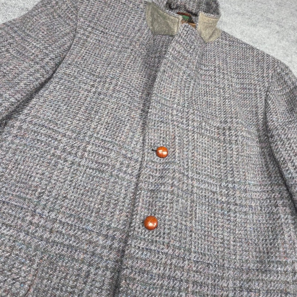 Vintage Southwick Tweed Blazer Jacket Men's 44 Gray Herringbone Plaid Union Made
